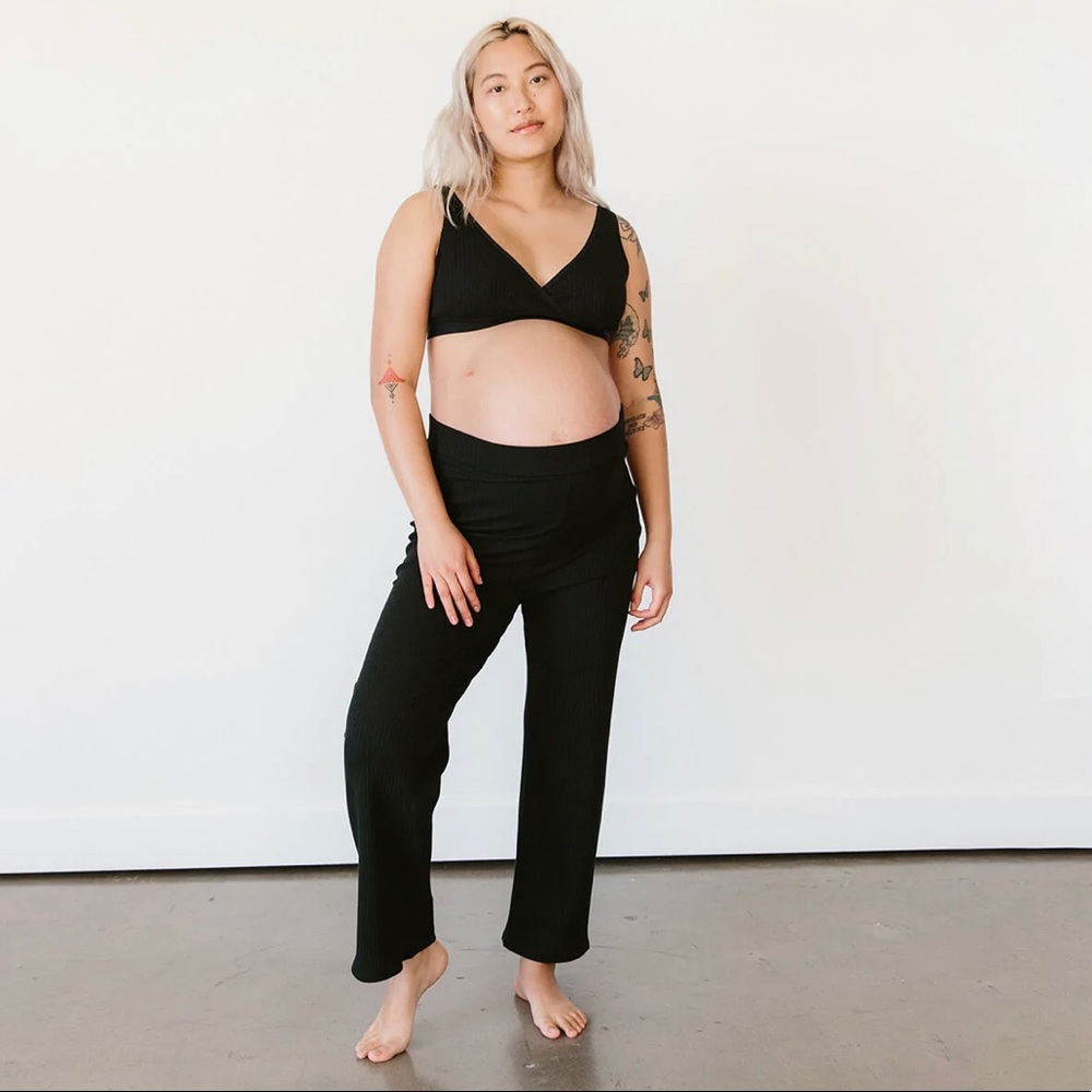 Storq Cozy Rib Day to Night Pant in Black